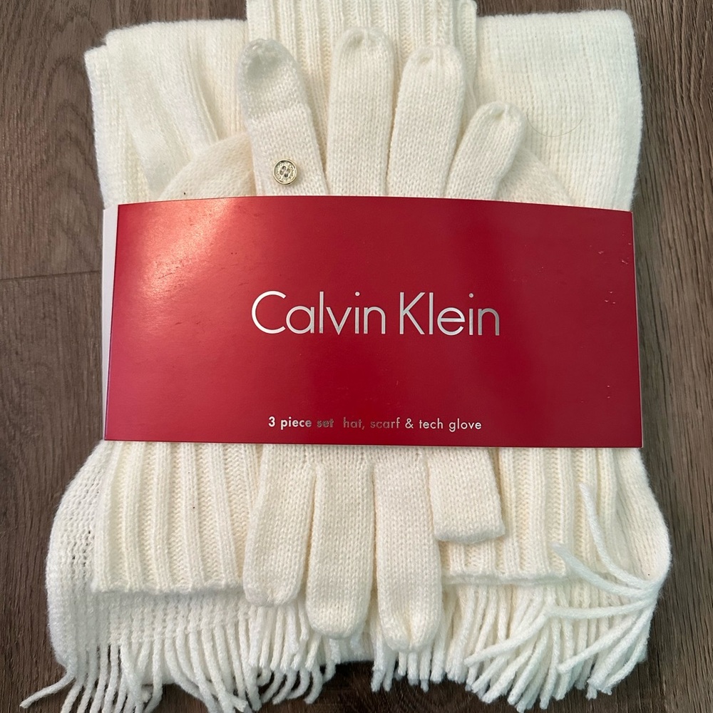 Calvin Klein hat scarf gloves
